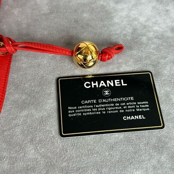 Chanel Red Satin Quilted Chain Shopper Tote Bag - Picture 10 of 16